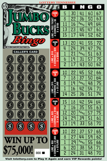 Jumbo Bucks Bingo #854